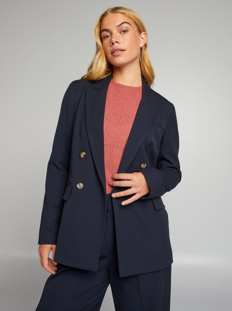 Giacca Blazer Blu Navy Donna Trendyol - Regular Fit, Poliestere Ed Elastan - Foto 11
