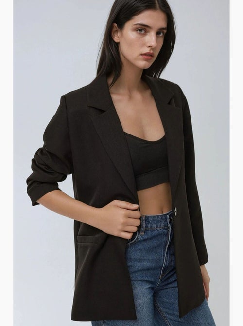 Giacca blazer con fodera leopardata hiccup - Kiabi Giacca blazer con fodera leopardata hiccup - Kiabi