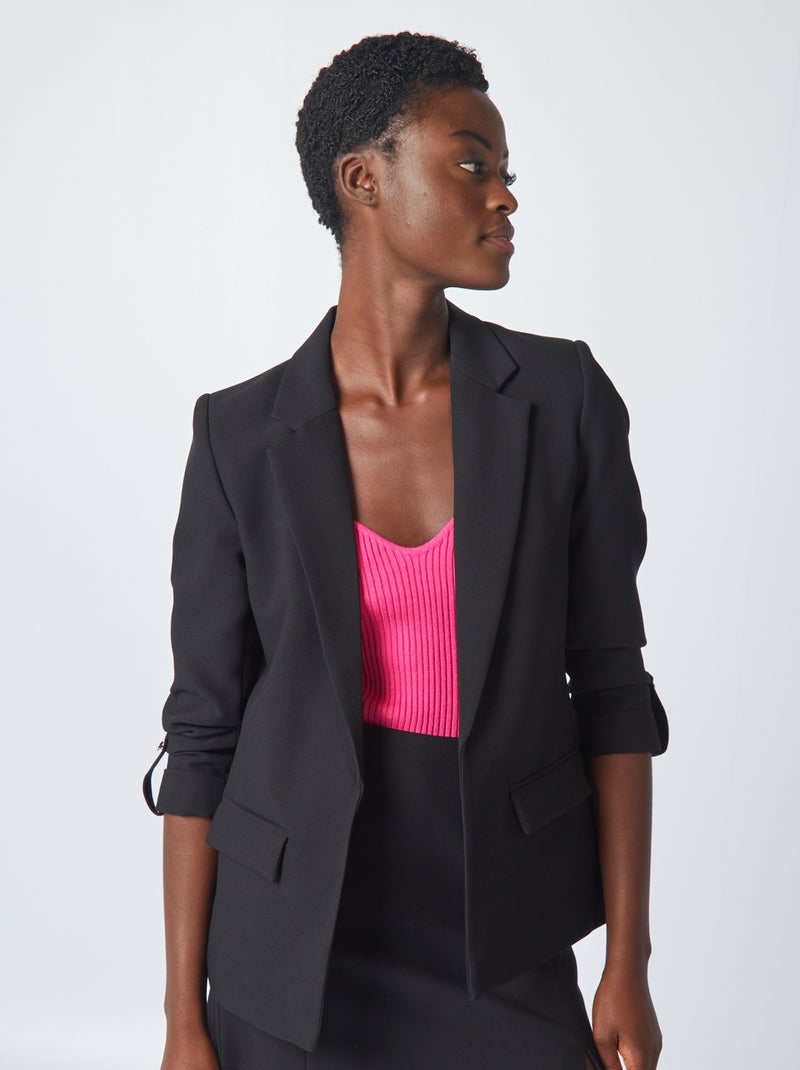 Giacca blazer con maniche con risvolto nero - Kiabi