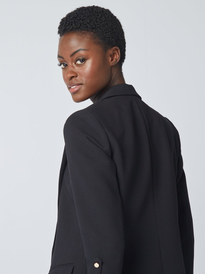 Giacca blazer con maniche con risvolto nero - Kiabi