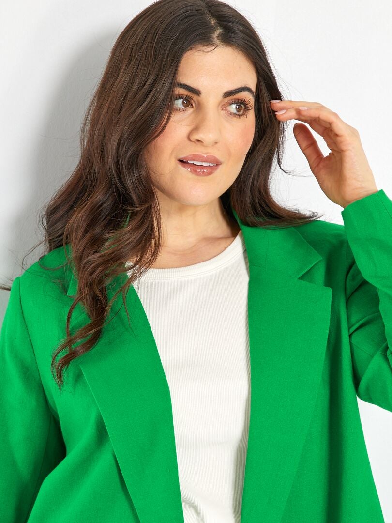 Giacca blazer in lino verde giardino - Kiabi