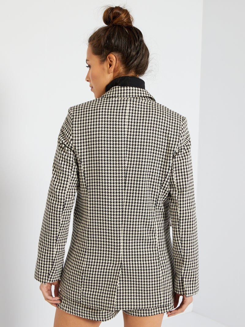 Giacca blazer in pied-de-poule NERO - Kiabi