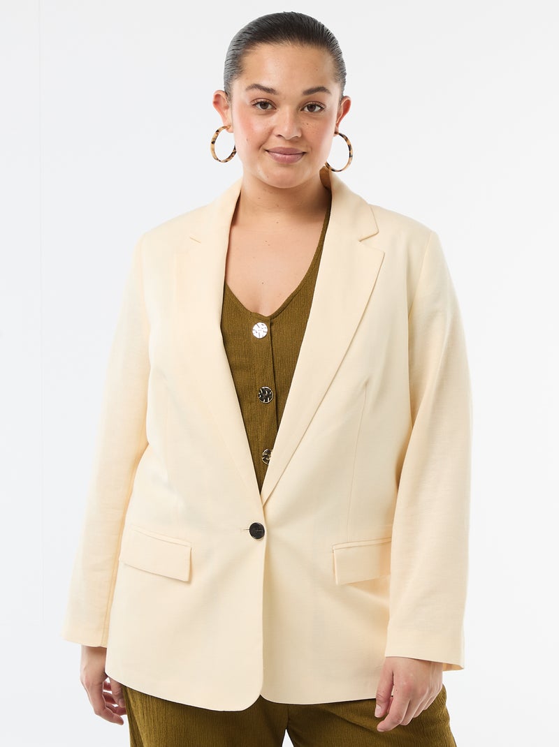 Giacca blazer leggera taglio lungo Beige - Kiabi