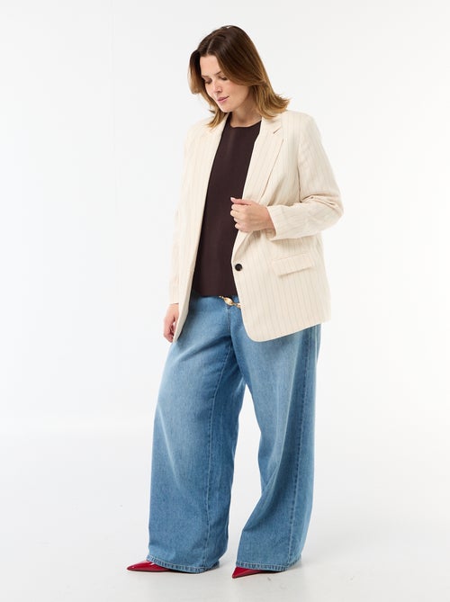 Giacca blazer leggera taglio lungo - Kiabi Giacca blazer leggera taglio lungo - Kiabi