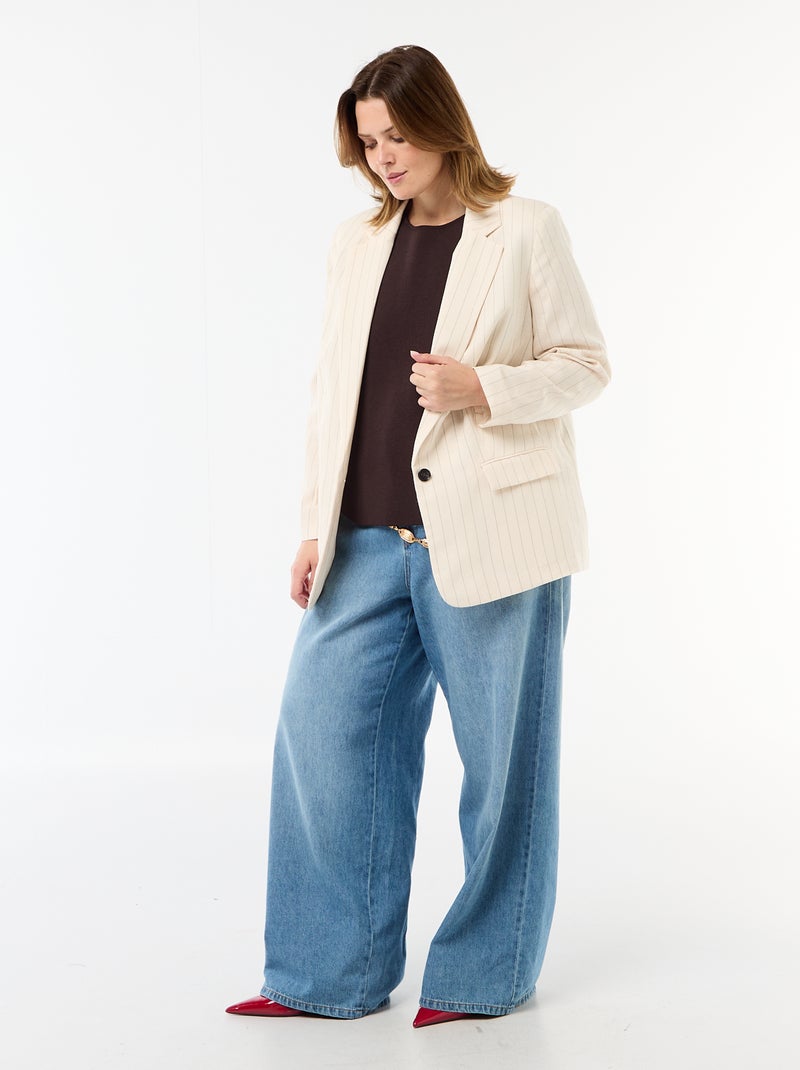 Giacca blazer leggera taglio lungo Beige - Kiabi