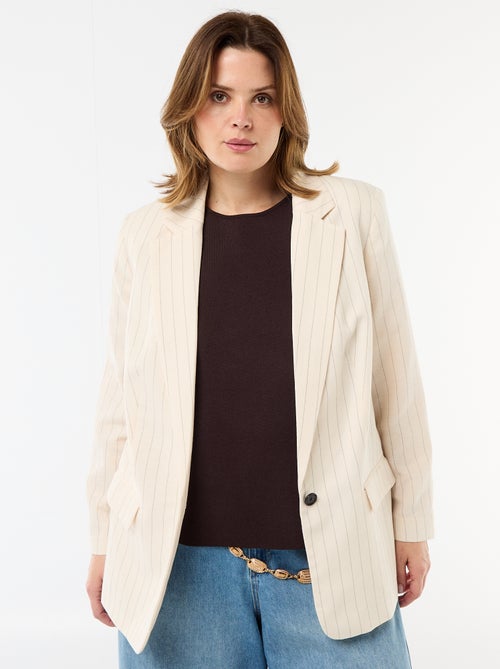 Giacca blazer leggera taglio lungo - Kiabi Giacca blazer leggera taglio lungo - Kiabi