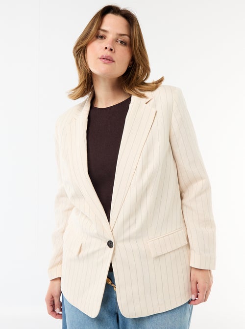 Giacca blazer leggera taglio lungo - Kiabi Giacca blazer leggera taglio lungo - Kiabi