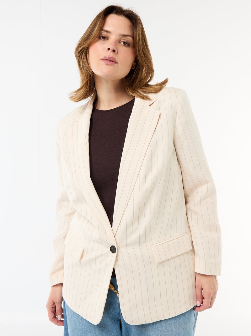 Giacca blazer leggera taglio lungo Beige - Kiabi