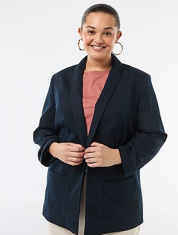 Giacca blazer lunga con maniche con effetto risvoltato