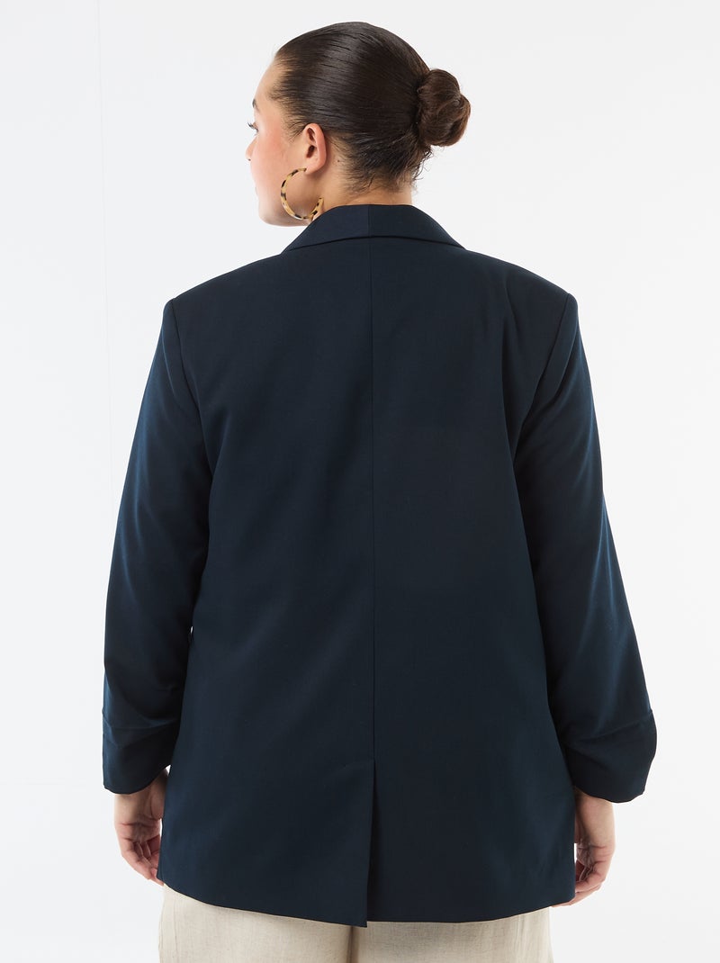 Giacca blazer lunga con maniche con effetto risvoltato Blu - Kiabi