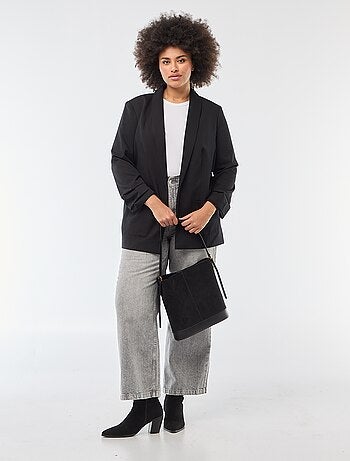 Giacca blazer lunga con maniche con effetto risvoltato