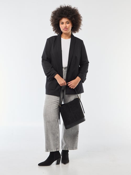 Giacca blazer lunga con maniche con effetto risvoltato - Kiabi