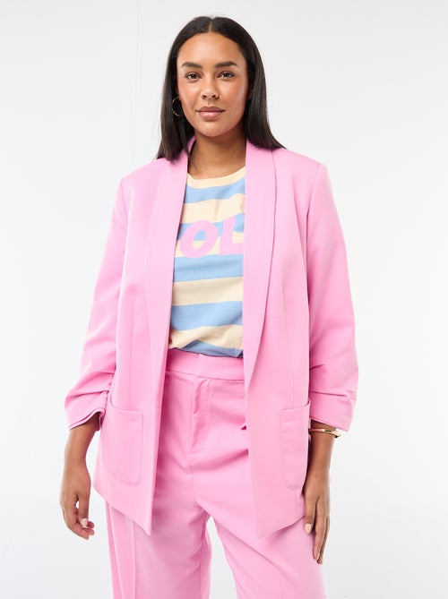 Giacca blazer lunga con maniche con effetto risvoltato - Kiabi