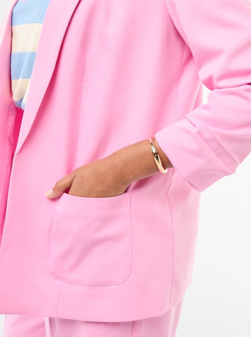 Giacca blazer lunga con maniche con effetto risvoltato - Kiabi