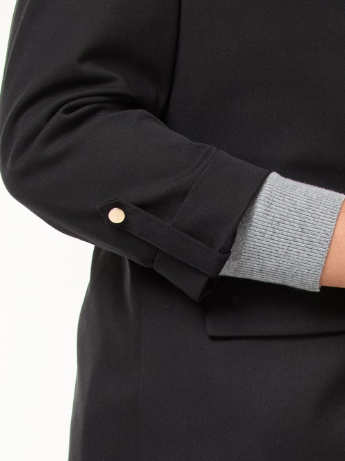 Giacca blazer lunga tinta unita con risvolti ai polsi - Kiabi