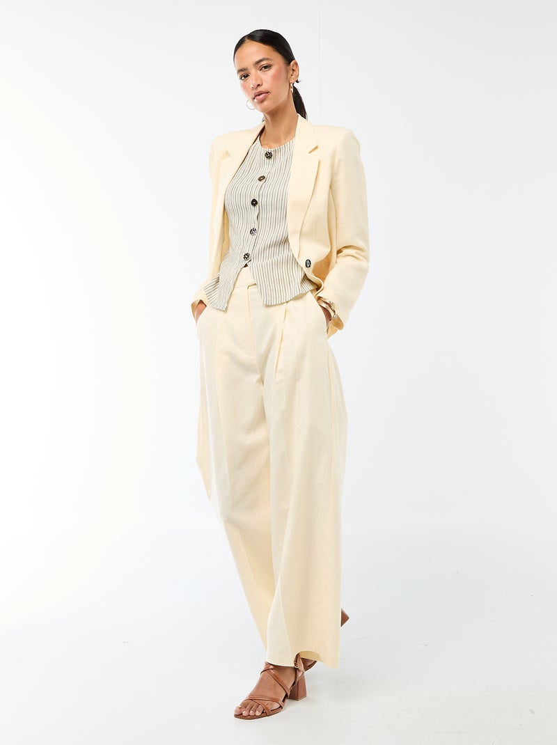 Giacca blazer midi Beige - Kiabi