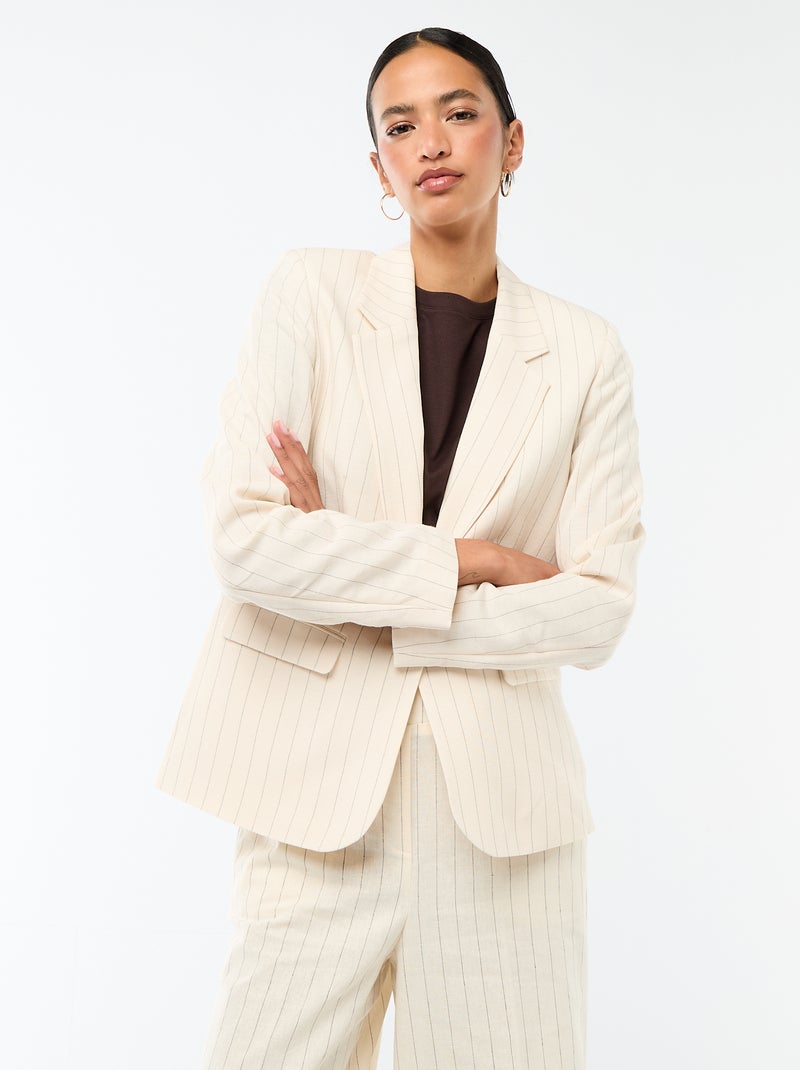 Giacca blazer midi Beige - Kiabi