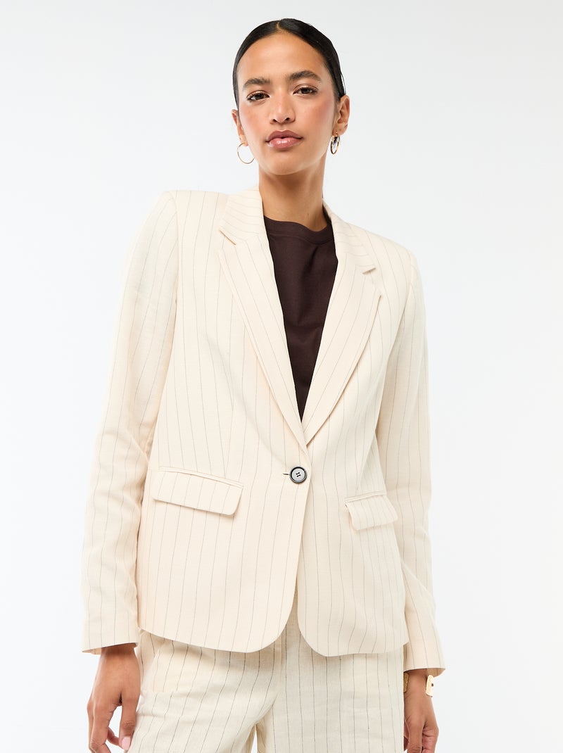 Giacca blazer midi Beige - Kiabi