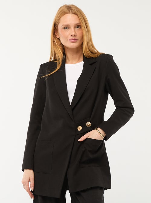 Giacca blazer midi con bottoni martellati dorati - Kiabi