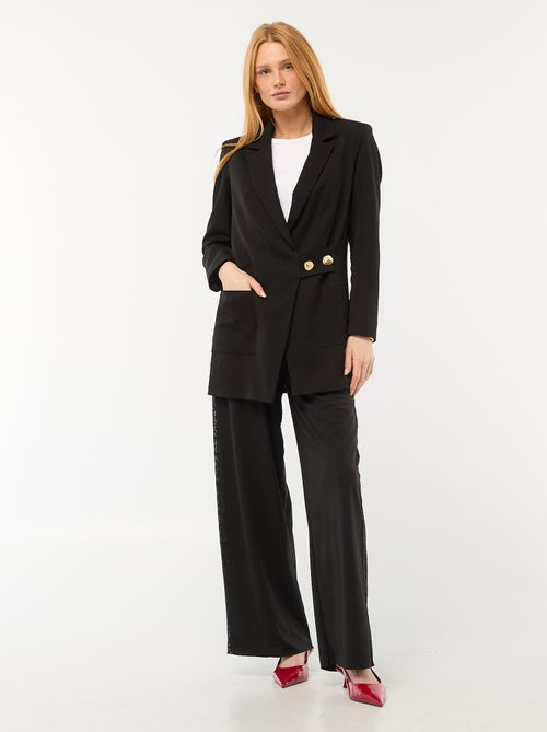 Giacca blazer midi con bottoni martellati dorati - Kiabi