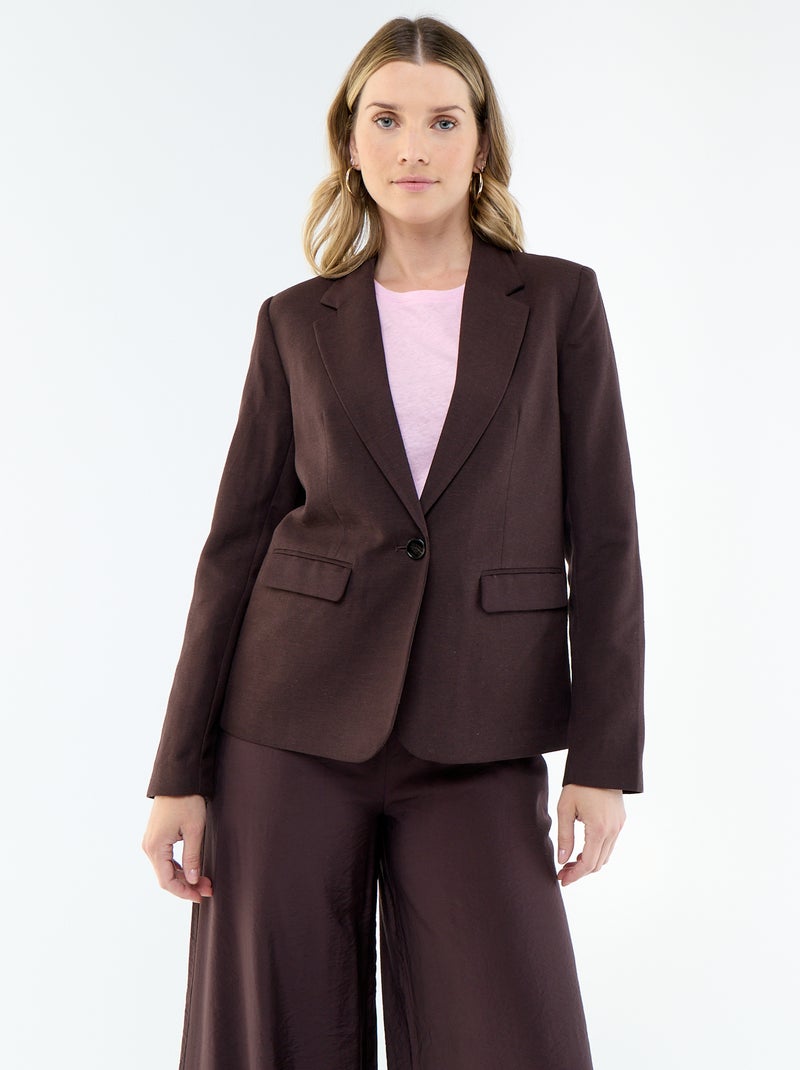 Giacca blazer midi Marrone - Kiabi