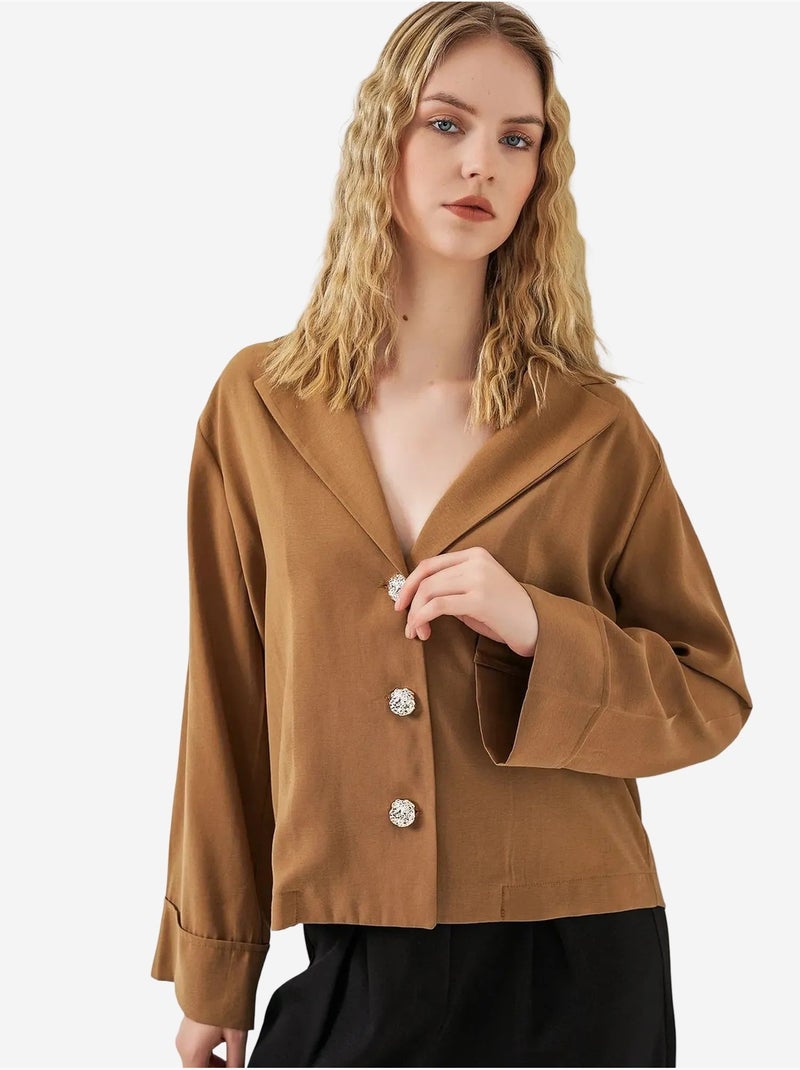 Giacca blazer oversize con chiusura a bottoni bdart Cammello - Kiabi