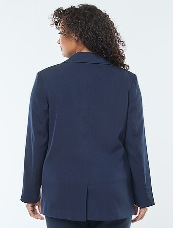 Giacca blazer tinta unita con 2 tasche con patta