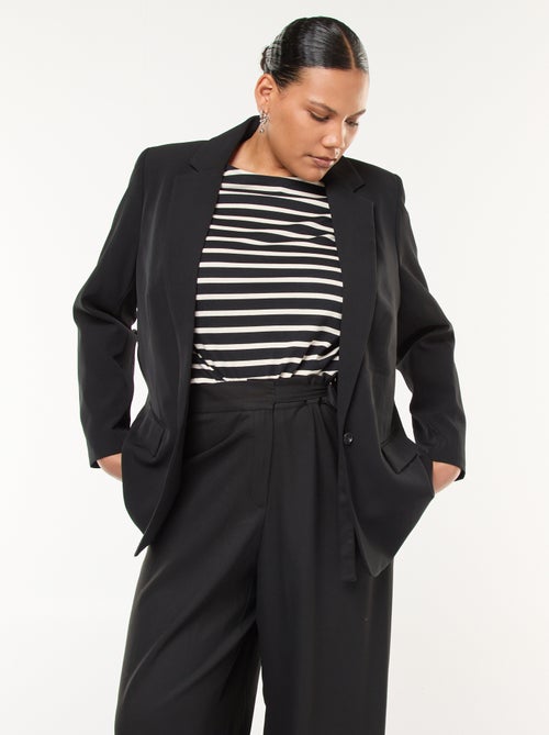 Giacca blazer tinta unita con 2 tasche con patta - Kiabi