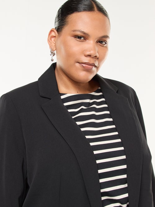 Giacca blazer tinta unita con 2 tasche con patta - Kiabi