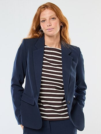 Giacca blazer tinta unita con collo a revers