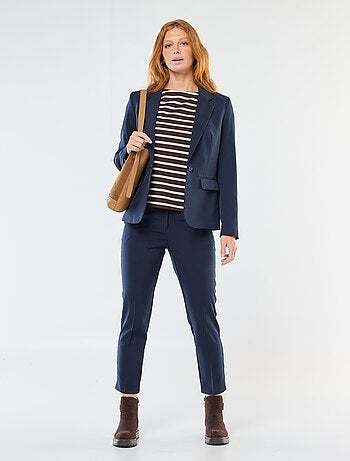 Giacca blazer tinta unita con collo a revers