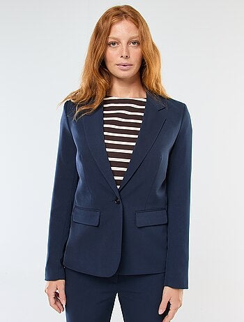 Giacca blazer tinta unita con collo a revers