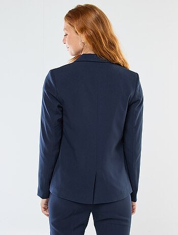 Giacca blazer tinta unita con collo a revers