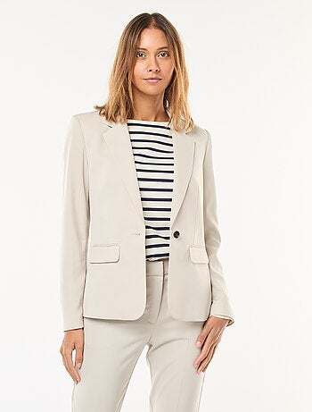 Giacca blazer tinta unita con collo a revers