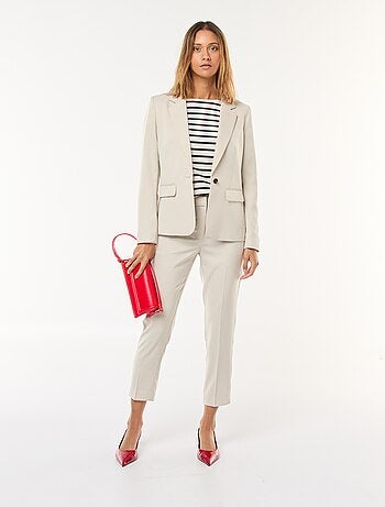 Giacca blazer tinta unita con collo a revers