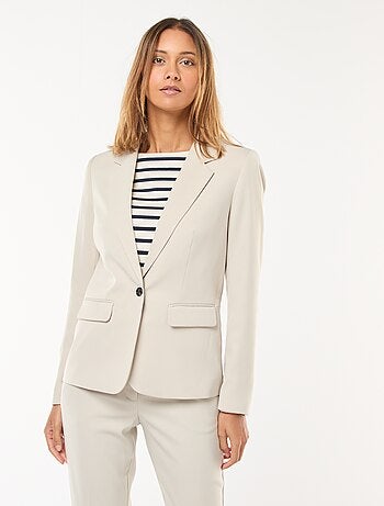Giacca blazer tinta unita con collo a revers