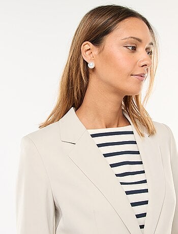 Giacca blazer tinta unita con collo a revers