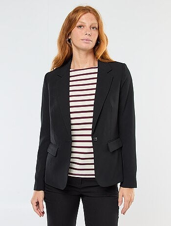 Giacca blazer tinta unita con collo a revers