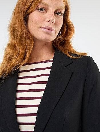 Giacca blazer tinta unita con collo a revers