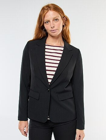 Giacca blazer tinta unita con collo a revers