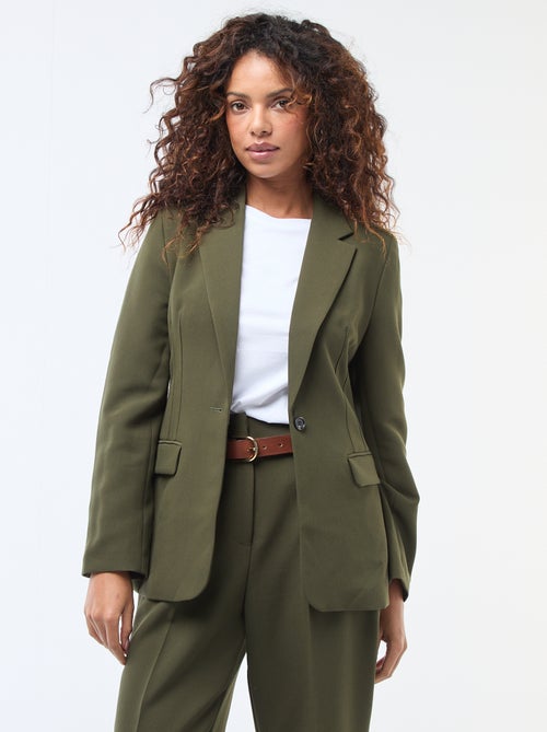 Giacca blazer tinta unita con taglio avvitato - Kiabi