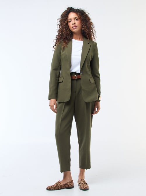 Giacca blazer tinta unita con taglio avvitato - Kiabi