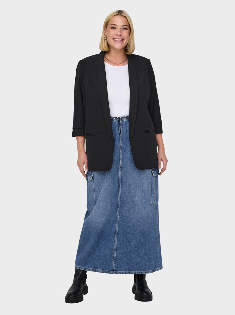 Giacca blazer tinta unita 'Only Carmakoma' NERO - Kiabi