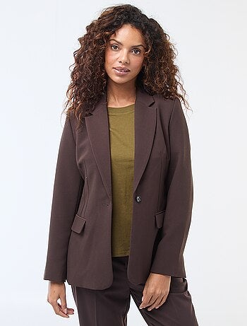 Blazer tinta unita con taglio avvitato
