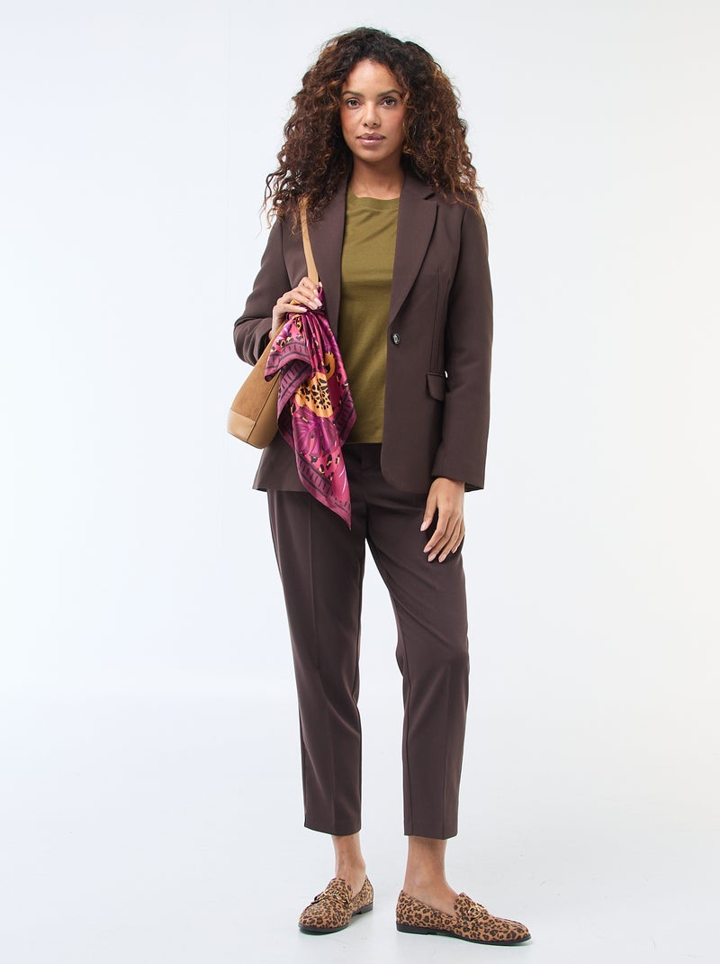 Giacca blazer unita con taglio avvitato Marrone - Kiabi