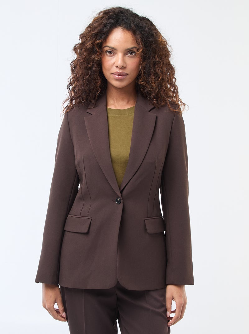 Giacca blazer unita con taglio avvitato Marrone - Kiabi