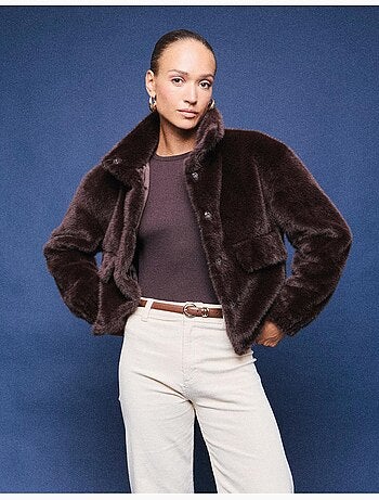 Giacca bomber a effetto pelliccia, mo fashion
