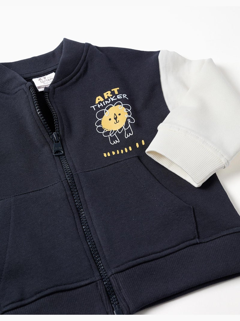 Giacca bomber con stampa di leone Blu scuro - Kiabi
