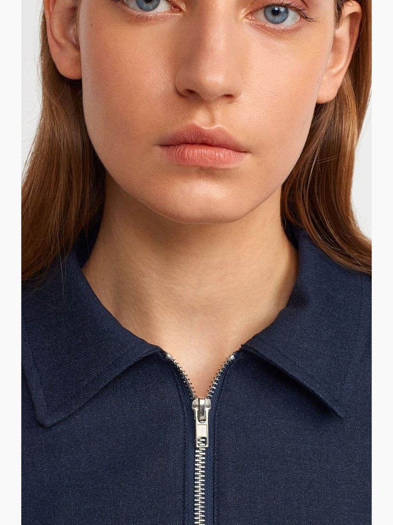 Giacca bomber corta in crêpe dilvin Blu marino - Kiabi