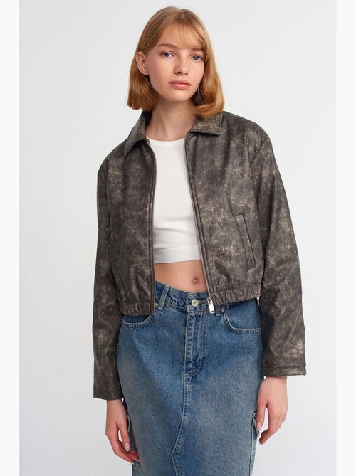 Giacca bomber corta in ecopelle dilvin - Kiabi Giacca bomber corta in ecopelle dilvin - Kiabi